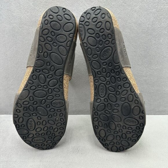 Taos My Dear Womens Size 9-9.5 (EU 40) Sandals Gray Adjustable Slides Cork Wedge - Picture 7 of 8